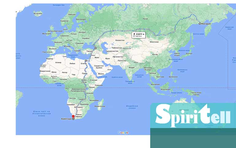 Картата по горе показва най дългия път в света който може да