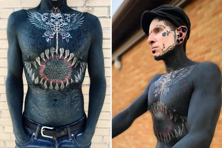 Фен на татуировките е похарчил невероятните £75 000, за да татуира почти цялото си тяло