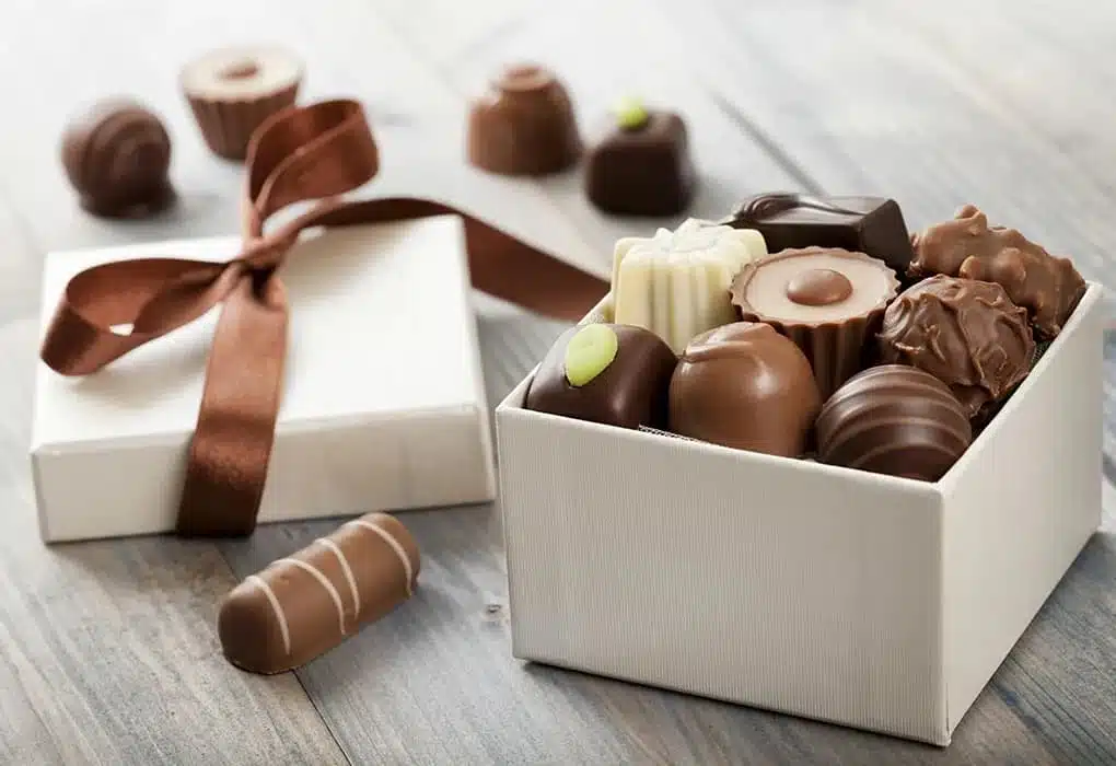 кутия шоколадови бонбони