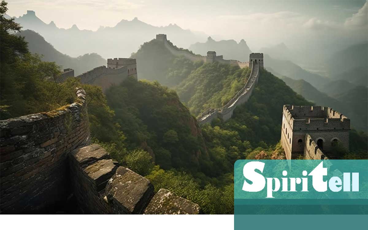 Великата китайска стена е монументална структура простираща се на хиляди
