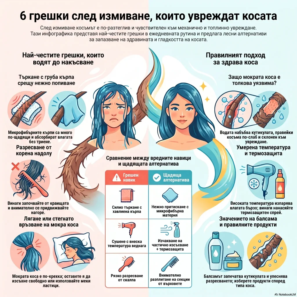 Грижа за косата след измиване